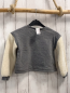 Preview: Benetton Pullover  Gr. 116  grau bunte Schrift beige Teddyärmel 