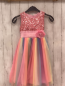 Preview:   Kleid  Gr. 140  rosa Oberteil mit Pailetten bunter Tüllüberrock 
