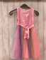 Preview:   Kleid  Gr. 140  rosa Oberteil mit Pailetten bunter Tüllüberrock 