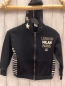 Preview: Benetton  Sweatjacke  Gr. 116  schwarz Kapuze + grau weiße Streifen + Schrift