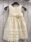 Preview: Couture Princess  Kleid  Gr. 98  creme mit Rosette + Zackenborten 