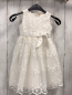 Preview: Keedo  Kleid  Gr. 98  weiß zweilagig Überkleid mit Stickerei Schleife 