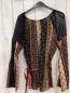 Preview: Casa Blanca Bluse Gr. 42  schwarz ocker rot gemustert