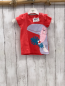 Preview: Esprit  T-Shirt  Gr. 68  hellrot rosa ellblaue gestreifter Vogel 