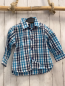 Preview: Coccodrillo  Hemd  Gr. 86  türkis blau weiß kariert 