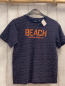 Preview:   T-Shirt  Gr. 146/152  blau orange Striche + Schrift 