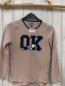 Preview:   Langarmshirt  Gr. 146/152  rosa blaue Streifen Pailetten"OK" 