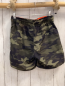 Preview:   Badeshorts  Gr. 134  schwarz oliv gemustert gelbe Schrift orange Kordel