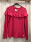 Preview: Abercrombie  Pullover  Gr. 158/164  rot hellgrau meliert Strick Rüschen 