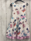 Preview: Happy Girls  Kleid  Gr. 122  weiß bunte Schmetterlinge rosa Saum 