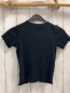 Preview: H&M  T-Shirt  Gr. 134  schwarz Rippen weiß umhäkelt 