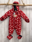 Preview: Steiff 2tlg Schneeoverall + Schuhe Gr. 74  rot weiße Punkte