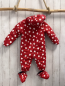 Preview: Steiff 2tlg Schneeoverall + Schuhe Gr. 74  rot weiße Punkte