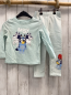Preview: 2tlg  Langarmshirt + Leggins  Gr. 98  mint Bluey Figuren Schrift 