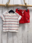 Preview: 2tlg Sfera  T-Shirt + Shorts  Gr. 68  weiß beige rot blaue Streifen + rot 