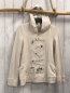 Preview:   Pullover Gr. M beige Kapuze gesmokter Bund Schrift "Love" mit Stickerei + Perln 