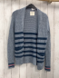 Preview: Abercrombie  Strickjacke  Gr. 146/152  hellblau hellgrau meliert + petrol Streifene 