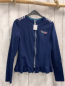 Preview: B´Noisy  Sweatjacke  Gr. 158  blau mit Glitzerpunten silber Reißvershluss 
