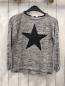 Preview: H&M  Pullover  Gr. 146/152  hellgrau grau meliert Strick schwarzer Stern 