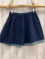 Preview: vertbaudet  Rock  Gr. 158  blau Strukur puetrol Saum mit Blumen 
