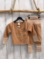 Preview: 2tlg Alana  Langarmshirt + Jogginghose  Gr. 68  mocca + weiße Streifen 