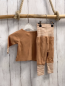 Preview: 2tlg Alana  Langarmshirt + Leggings  Gr. 62  mocca + weiße Streifen 