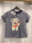 Preview: Obaibi  T-Shirt  Gr. 68  blau graue Streifen Elefant mit Gitarre 