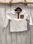 Preview: Obaibi Langarmshirt  Gr. 86  weiß braune Brusttasche + Bund + Knopfleiste 