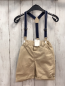 Preview: Dopodopo Shorts  Gr. 92  beige mit Hosenträgern 