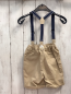Preview: Dopodopo Shorts  Gr. 92  beige mit Hosenträgern 