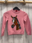 Preview: S´Oliver  Pullover Gr. 104  rosa Strick Pferdekopf mit Pailetten