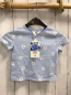 Preview: neu H&M  T-Shirt  Gr. 92  hellblau Struktur weiße Blumen 