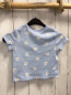 Preview: neu H&M  T-Shirt  Gr. 92  hellblau Struktur weiße Blumen 