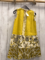 Preview: Didi  Kleid  Gr. 128  gelb + hellgrau gelb grau Muster Blätter 