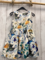 Preview:  Kleid  Gr. 116  weiß bunte Blätter Blüten Schmetterlinge 