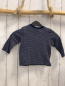 Preview: H&M  Langarmshirt  Gr. 74  blau hellgraue Streifen rote Schrift 