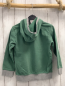 Preview: Sanetta  Pullover  Gr. 116  grün grauer Bund Kapuze Dino Schrift 