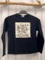 Preview: Zara  Langarmshirt  Gr. 134  schwarz beige Quadrat mit schwarzer Schrift 
