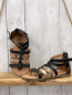 Preview: Friboo  Sandalen  Gr. 33  schwarz + bronze Riemen 