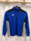 Preview: Adidas Sportshirt lang  Gr. 140  blau + schwarz mit weißen Streifen 