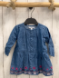 Preview: vertbaudet Kleid Gr. 68  blau Jeans gestickte Blumen