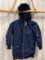 Preview: H&M  Jacke  Gr. 122  blau Kapuze mit schwarzem Fellbund 
