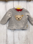 Preview: Steiff  Pullover  Gr. 62  grau Plüschbärenkopf 