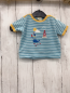 Preview: Alana  T-Shirt  Gr. 62  hellblau weiße Streifen gelber Bund Wal Fische Leuchtturm ua 
