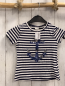 Preview:   T-Shirt  Gr. 110  weiß schwarze Streifen Pailettenanker 