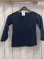 Preview: Steiff  Pullover  Gr. 104  dunkelblau weiße Punkte blau weißer Streifenbund Plüschbärenkopf 
