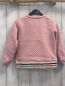 Preview: Steiff  Pullover  Gr. 104  rosa Rauten rosa petrol schwarzer Streifenbund Plüschbärenkopf 