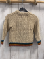 Preview: Zara  Pullover  Gr. 98  beige Strick Zöpfe petrol braun orange rost gestreifter Bund 