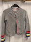 Preview: Mini Boden  Strickjacke  Gr. 134  grau bunter Streifenbund 