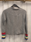Preview: Mini Boden  Strickjacke  Gr. 134  grau bunter Streifenbund 